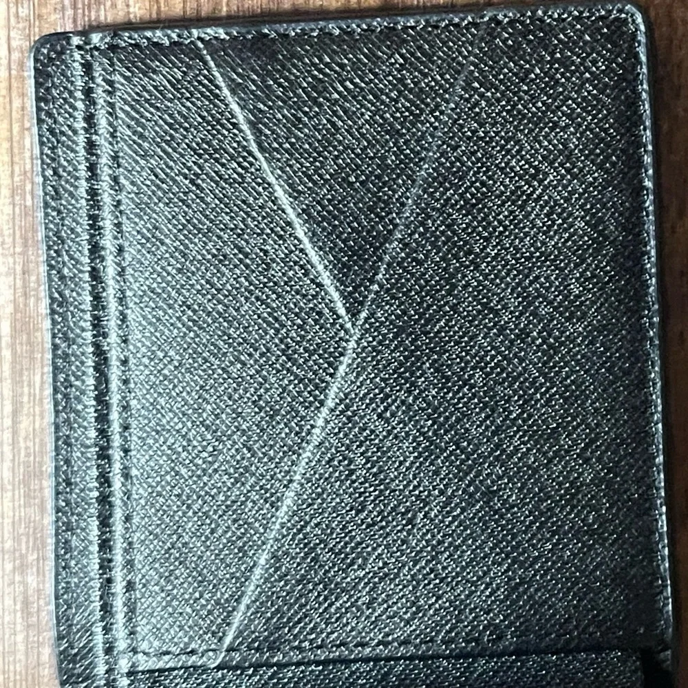 Bifold Wallet luxury Black textured, Black lettering, and stylish look!